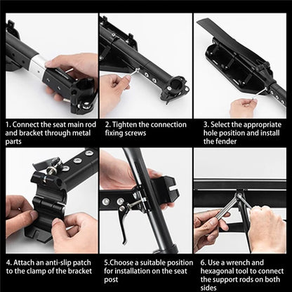 ROCKBROS Cycling Bicycle Luggage Carrier Aluminum Alloy Shelf MTB Bike Seatpost Bag with Mudguard