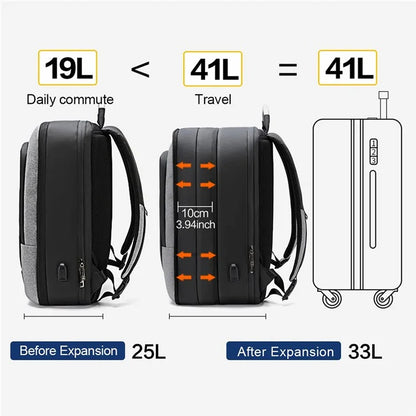 ARCTIC HUNTER B00227L Travel Backpack Expandable Shoulder Bag with USB Port