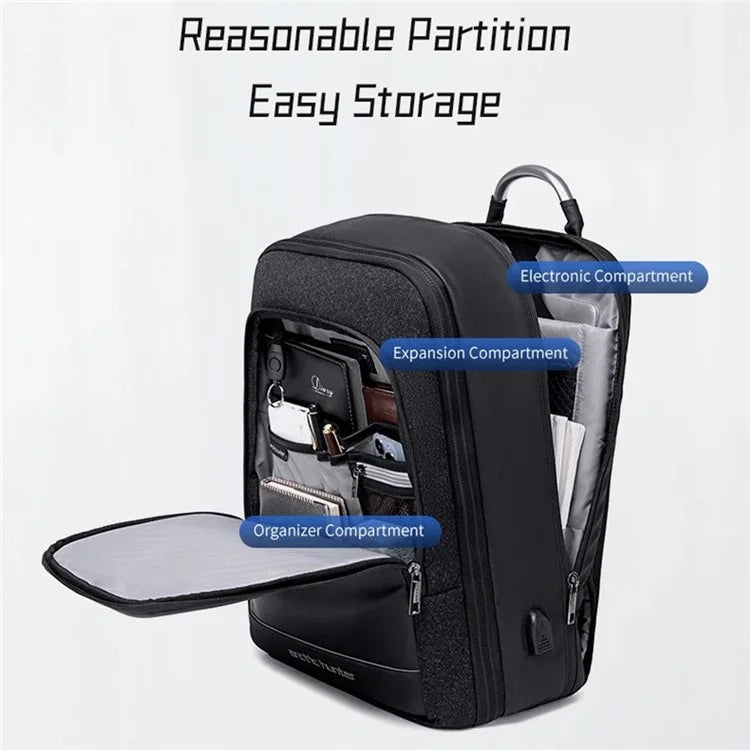 ARCTIC HUNTER B00227L Travel Backpack Expandable Shoulder Bag with USB Port