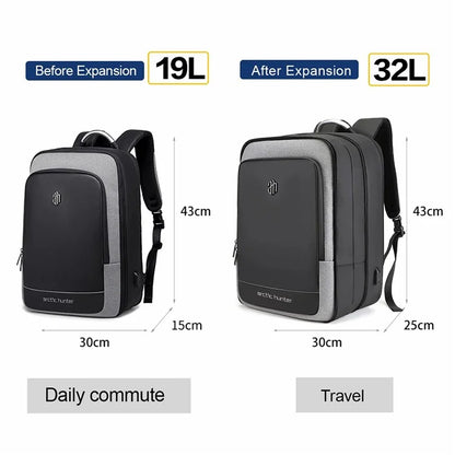 ARCTIC HUNTER B00227L Travel Backpack Expandable Shoulder Bag with USB Port