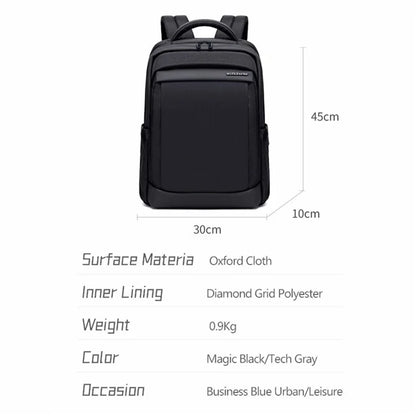 ARCTIC HUNTER B00478 17-Inch Laptop Backpack USB Port Men's Oxford Cloth Travel Bag