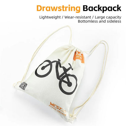 WEST BIKING YP0719392 Drawstring Cycling Backpack Outdoor Travel Polyester Cotton Backpack