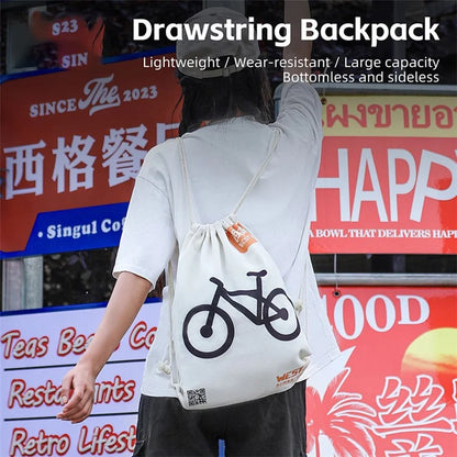 WEST BIKING YP0719392 Drawstring Cycling Backpack Outdoor Travel Polyester Cotton Backpack