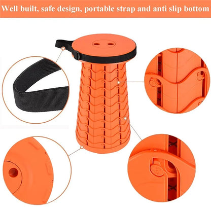 Outdoor Camping Fishing Folding Stool Portable Telescopic Chair with Shoulder Strap