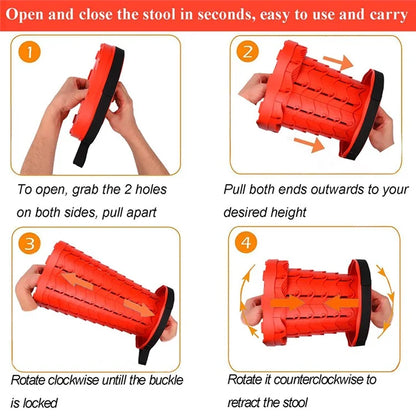 Outdoor Camping Fishing Folding Stool Portable Telescopic Chair with Shoulder Strap