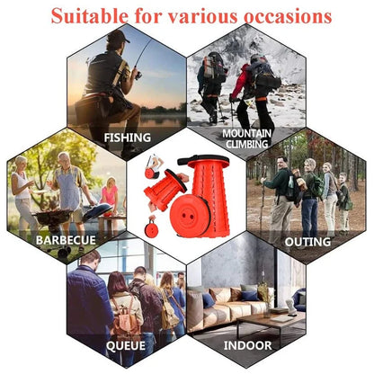 Outdoor Camping Fishing Folding Stool Portable Telescopic Chair with Shoulder Strap
