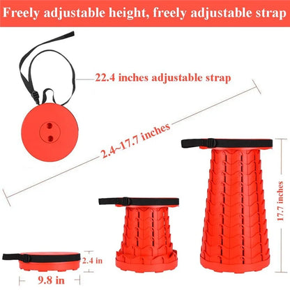 Outdoor Camping Fishing Folding Stool Portable Telescopic Chair with Shoulder Strap