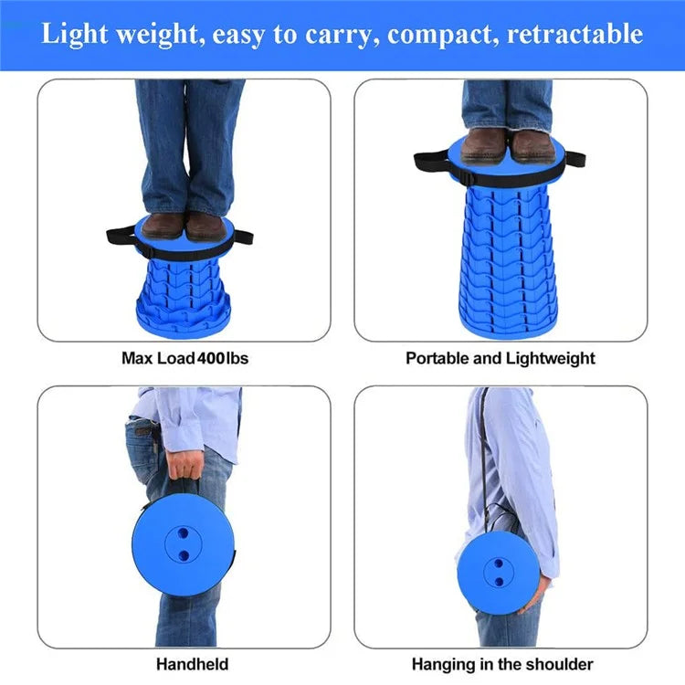 Outdoor Camping Fishing Folding Stool Portable Telescopic Chair with Shoulder Strap