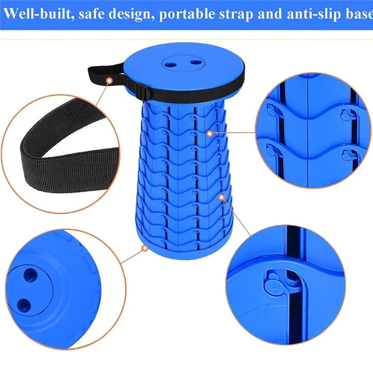 Outdoor Camping Fishing Folding Stool Portable Telescopic Chair with Shoulder Strap