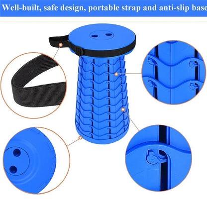 Outdoor Camping Fishing Folding Stool Portable Telescopic Chair with Shoulder Strap
