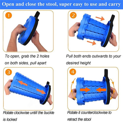 Outdoor Camping Fishing Folding Stool Portable Telescopic Chair with Shoulder Strap
