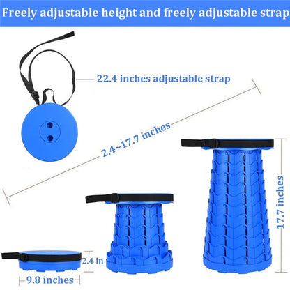 Outdoor Camping Fishing Folding Stool Portable Telescopic Chair with Shoulder Strap