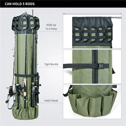 LEO 28260 Fishing Pole Single Shoulder Bag 600D Oxford Cloth Fishing Rod Carrying Bag