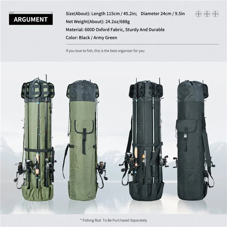 LEO 28260 Fishing Pole Single Shoulder Bag 600D Oxford Cloth Fishing Rod Carrying Bag