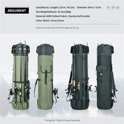 LEO 28260 Fishing Pole Single Shoulder Bag 600D Oxford Cloth Fishing Rod Carrying Bag