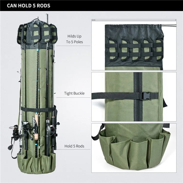 LEO 28260 Fishing Pole Single Shoulder Bag 600D Oxford Cloth Fishing Rod Carrying Bag