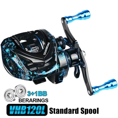 PROBEROS VHB120 Metal Baitcasting Reel 3+1BB Bearing Fishing Reel