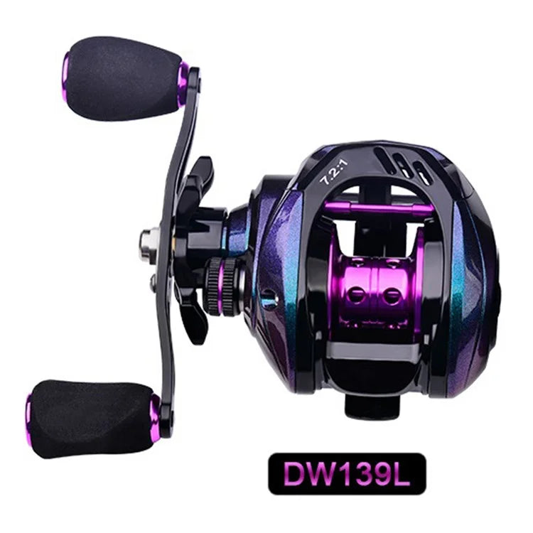 PROBEROS DW139 7.2:1 Colorful Metal Baitcasting Reel, Ultra-Light Fishing Reel