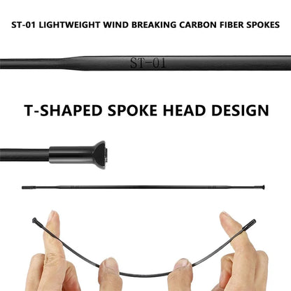 WEST BIKING YP1401038 / YP1401039 2PCS Carbon Fiber Road Bike Wheels 700C Clincher Wheelset