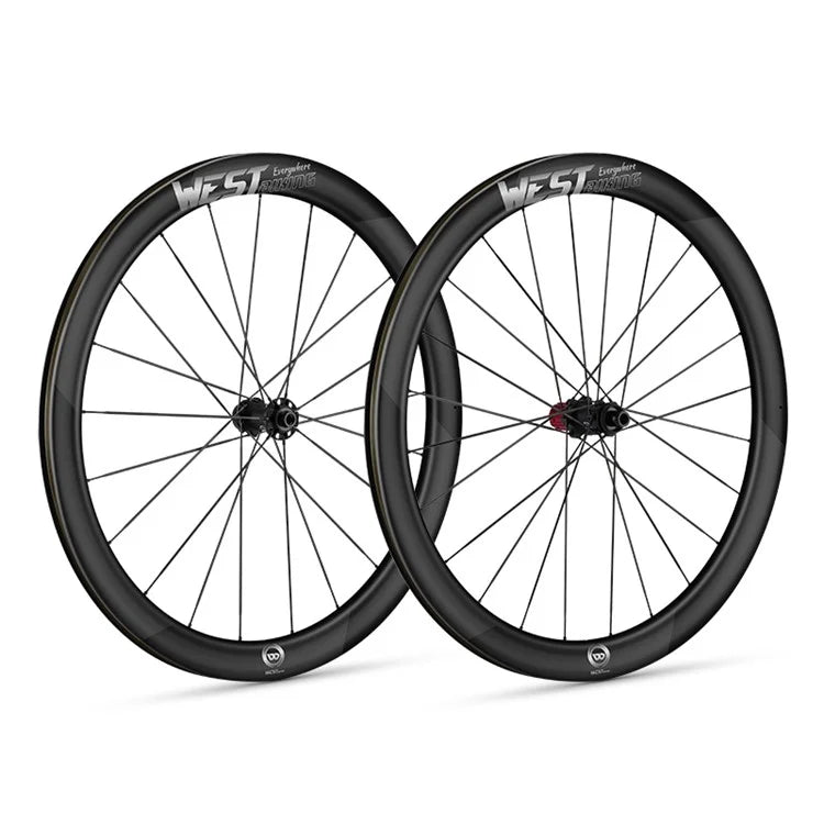WEST BIKING YP1401038 / YP1401039 2PCS Carbon Fiber Road Bike Wheels 700C Clincher Wheelset