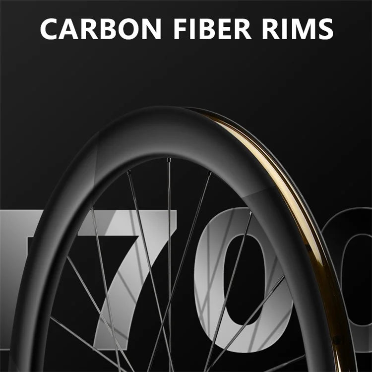 WEST BIKING YP1401038 / YP1401039 2PCS Carbon Fiber Road Bike Wheels 700C Clincher Wheelset