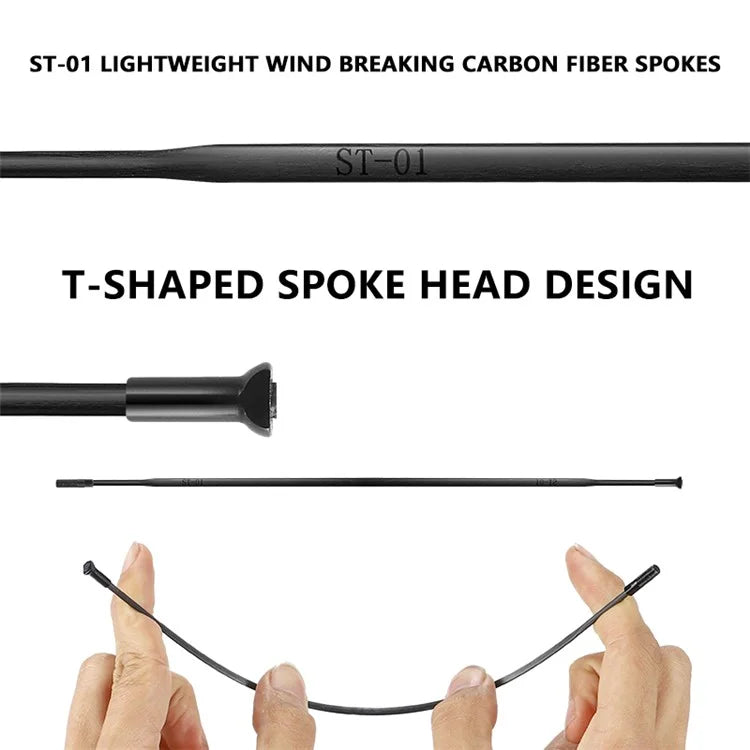 WEST BIKING YP1401038 / YP1401039 2PCS Carbon Fiber Road Bike Wheels 700C Clincher Wheelset