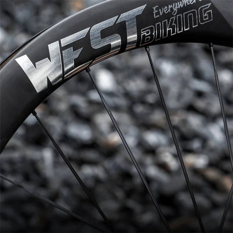 WEST BIKING YP1401038 / YP1401039 2PCS Carbon Fiber Road Bike Wheels 700C Clincher Wheelset