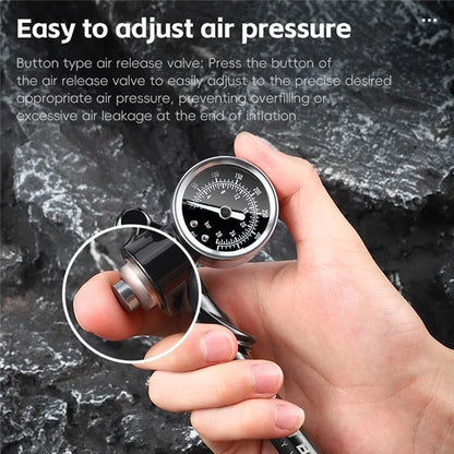 WEST BIKING 400PSI Bike Shock-Absorbed Pump High Pressure Ait Inflator Bicycle Aluminum Alloy Air Pump