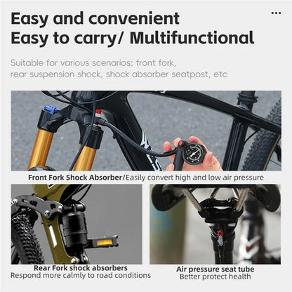 WEST BIKING 400PSI Bike Shock-Absorbed Pump High Pressure Ait Inflator Bicycle Aluminum Alloy Air Pump