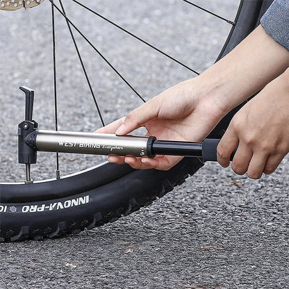 WEST BIKING YP0711155 Portable Bicycle Tire Air Pump Screwdriver Aluminum Alloy Manual Inflator