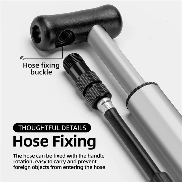 ROCKBROS MP2821 Portable Mini Bicycle Pump 120PSI High-Pressure AV / FV Inflator Pump with Air Pressure Gauge