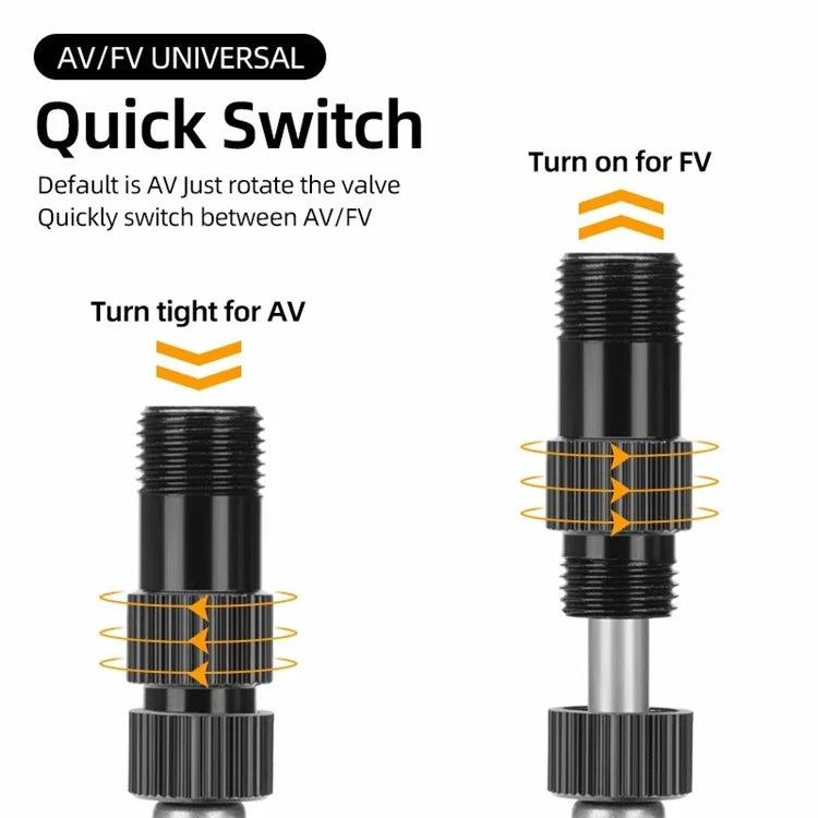 ROCKBROS MP2821 Portable Mini Bicycle Pump 120PSI High-Pressure AV / FV Inflator Pump with Air Pressure Gauge