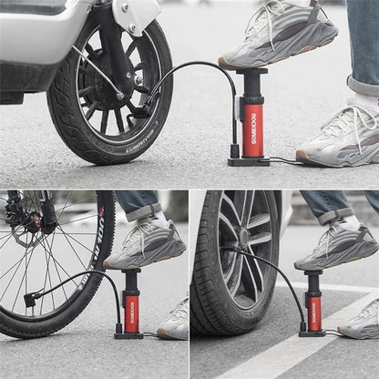 ROCKBROS 4522L Portable Foot Pump 100PSI High-Pressure Bicycle Air Tire Pump E-Bike Inflator Pump