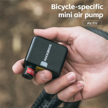 ROCKBROS AS1 Mini Electric Air Pump Portable High Pressure FV / AV Nozzle Road Mountain Bike Inflator Pump
