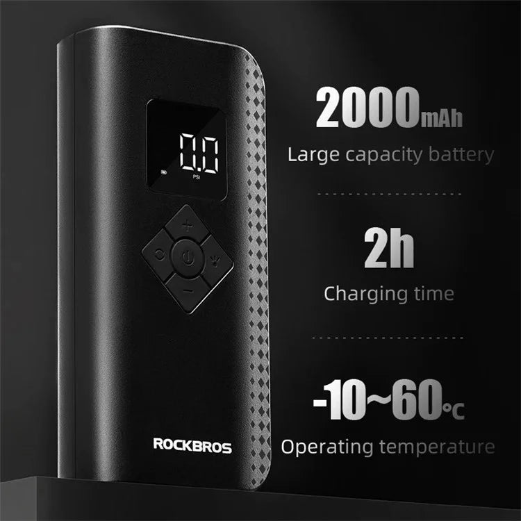 ROCKBROS A13 Electric Pump 2000mAh 150PSI Cordless Tire Inflatable Pump Mini Compressor