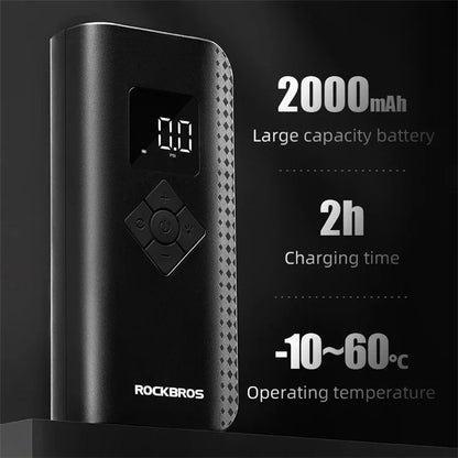 ROCKBROS A13 Electric Pump 2000mAh 150PSI Cordless Tire Inflatable Pump Mini Compressor