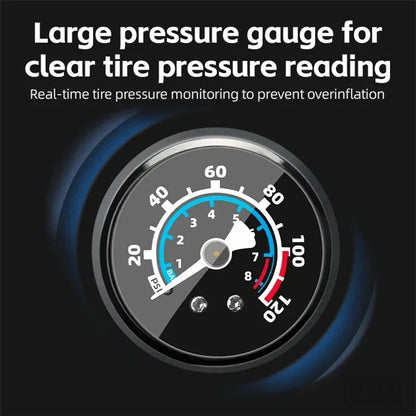 ROCKBROS 42310006001 Bicycle Pump with PSI Gauge 120PSI Portable FV / AV Inflation Inflator Bike Air Pump