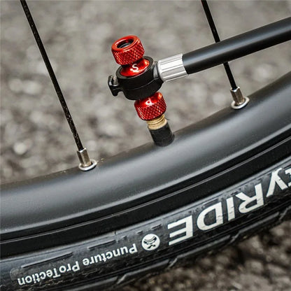 ROCKBROS QT-LD1 Bicycle Pump 220PSI Mini Hand Air Pump Tire Inflator with Hidden Pressure Gauge