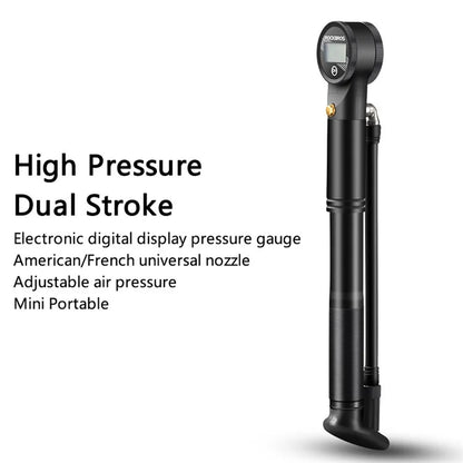 ROCKBROS LK4232001001 Portable 320PSI Bicycle Pump with Pressure Gauge Fits Presta and Schrader Valves