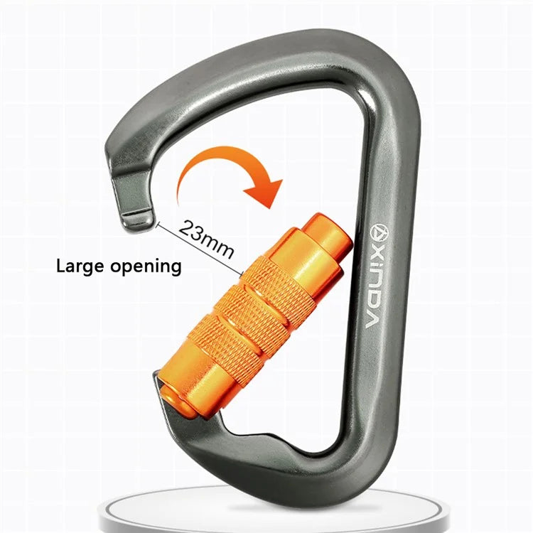 XINDA XD-8128 11.3x7.3cm Carabiner Clip D-Shape Rock Climbing Hanging Hookish Green