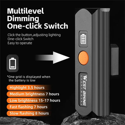 WEST BIKING YP0701434 Power Display 5 Modes Waterproof High Brightness Bicycle Headlight