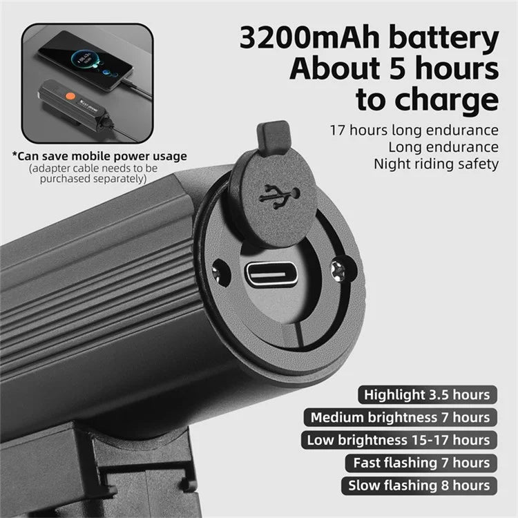 WEST BIKING YP0701434 Power Display 5 Modes Waterproof High Brightness Bicycle Headlight