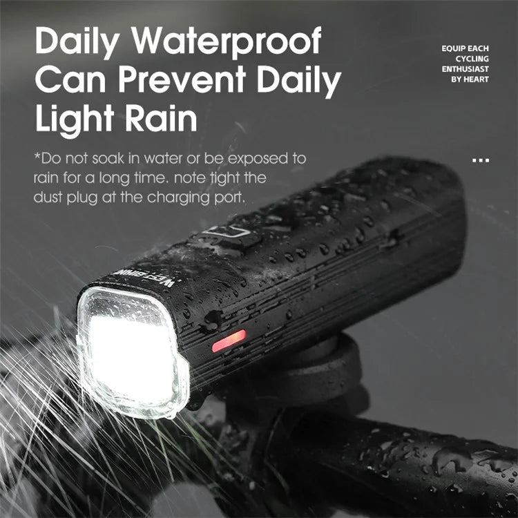 WEST BIKING YP0701435-431 Bright LED Bike Front Light Flashlight Rechargeable Night Cycling Safety Lamp