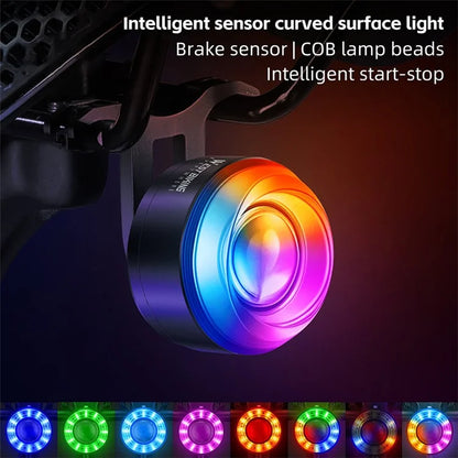 WEST BIKING YP0701437 Smart Bike Tail Warning Light Colorful Lighting Bicycle Flashlight Lamp