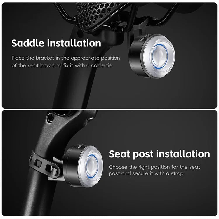 WEST BIKING YP0701437 Smart Bike Tail Warning Light Colorful Lighting Bicycle Flashlight Lamp