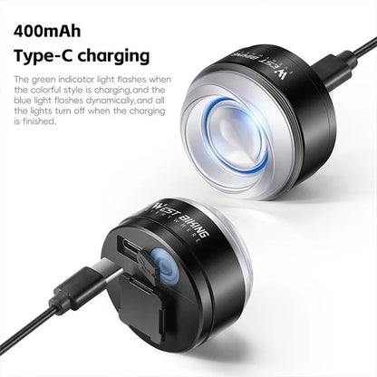 WEST BIKING YP0701437 Smart Bike Tail Warning Light Colorful Lighting Bicycle Flashlight Lamp