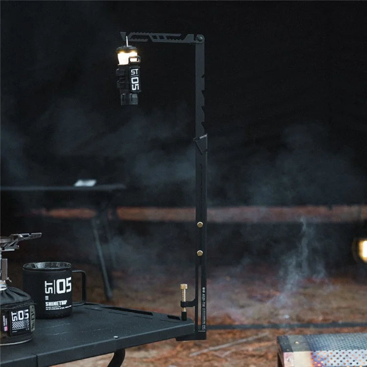 SHINETRIP A484-H00 Portable Outdoor Light Bracket Desk Light Stand with Hook 8 Adjustable Height