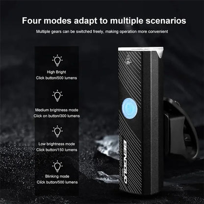 BENGGUO BG-1913 Bicycle Light 300 Lumens 4 Modes Bike Lights USB Rechargeable Headlight for Night Riding