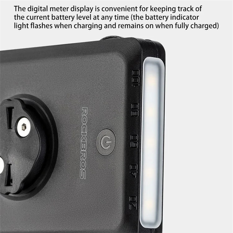 ROCKBROS JP008 5000mAh Cabled Power Bank Bicycle Front Light Outdoor Cycling Portable Bike Light