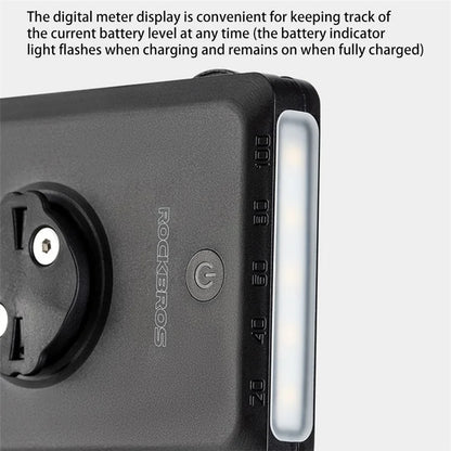 ROCKBROS JP008 5000mAh Cabled Power Bank Bicycle Front Light Outdoor Cycling Portable Bike Light